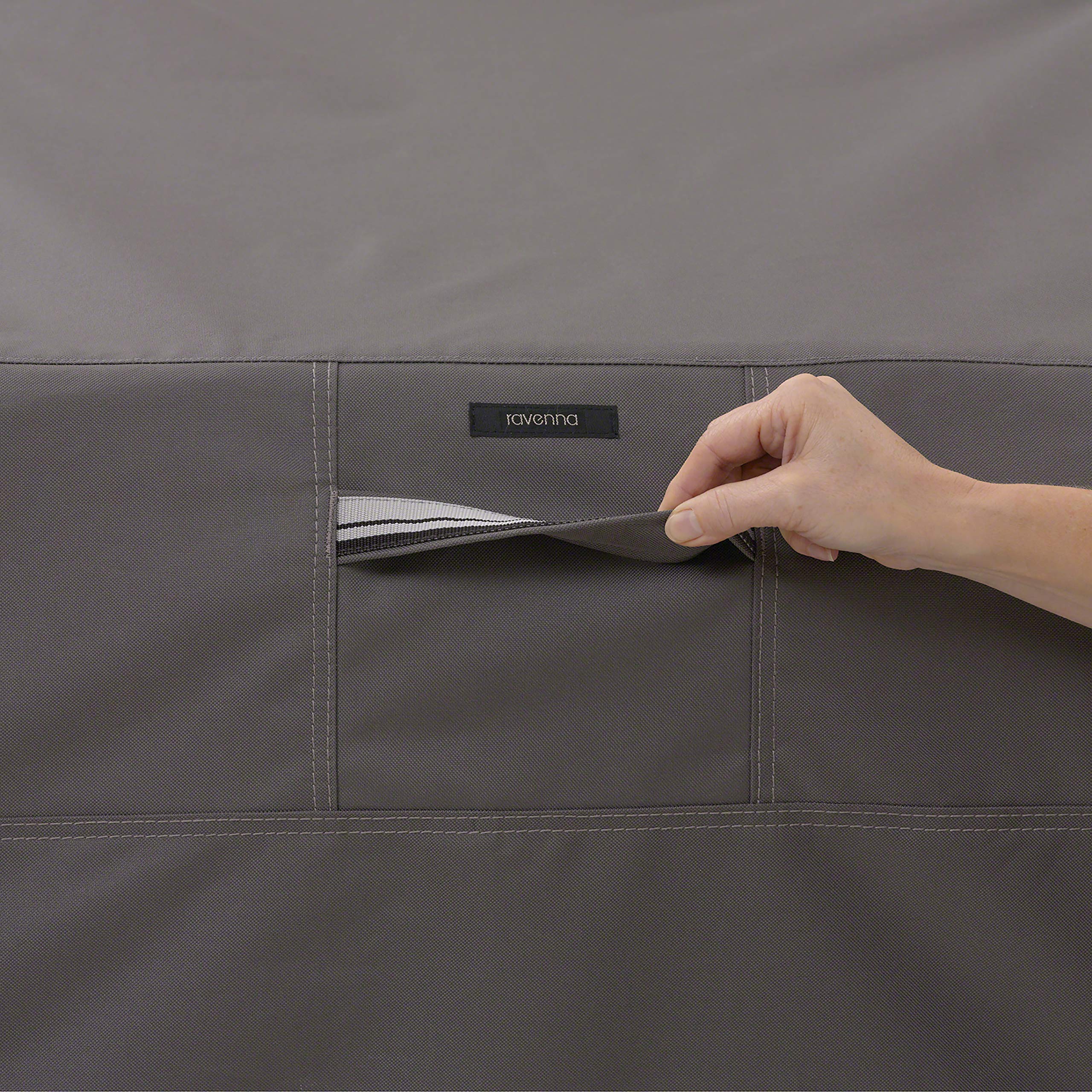 Classic Accessories Ravenna water-resistant backing guards against spills and moisture penetration.