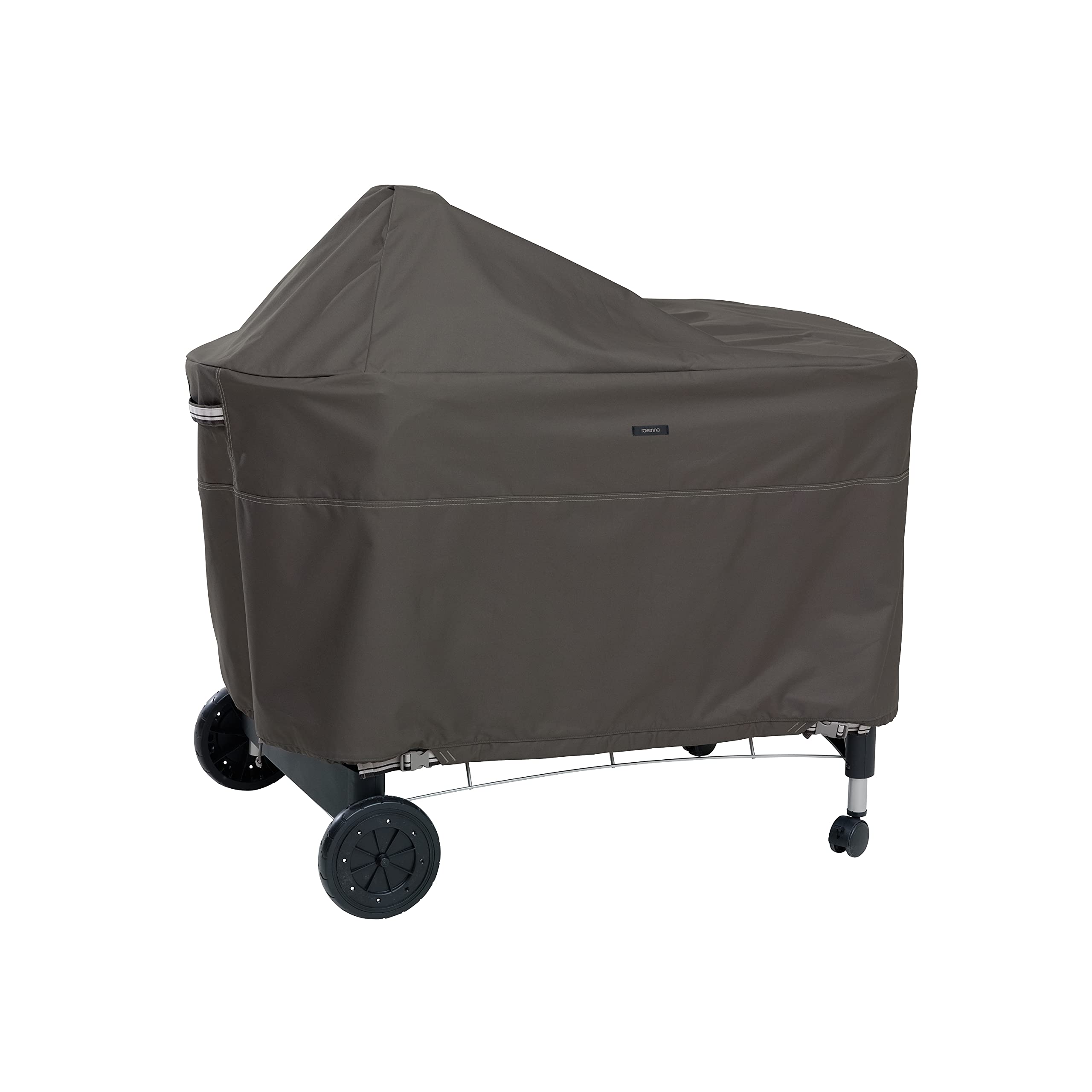 Classic Accessories Ravenna cover on Weber Performer 48in front view with UV protection