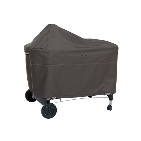 Classic Accessories Ravenna cover on Weber Performer 48in front view with UV protection