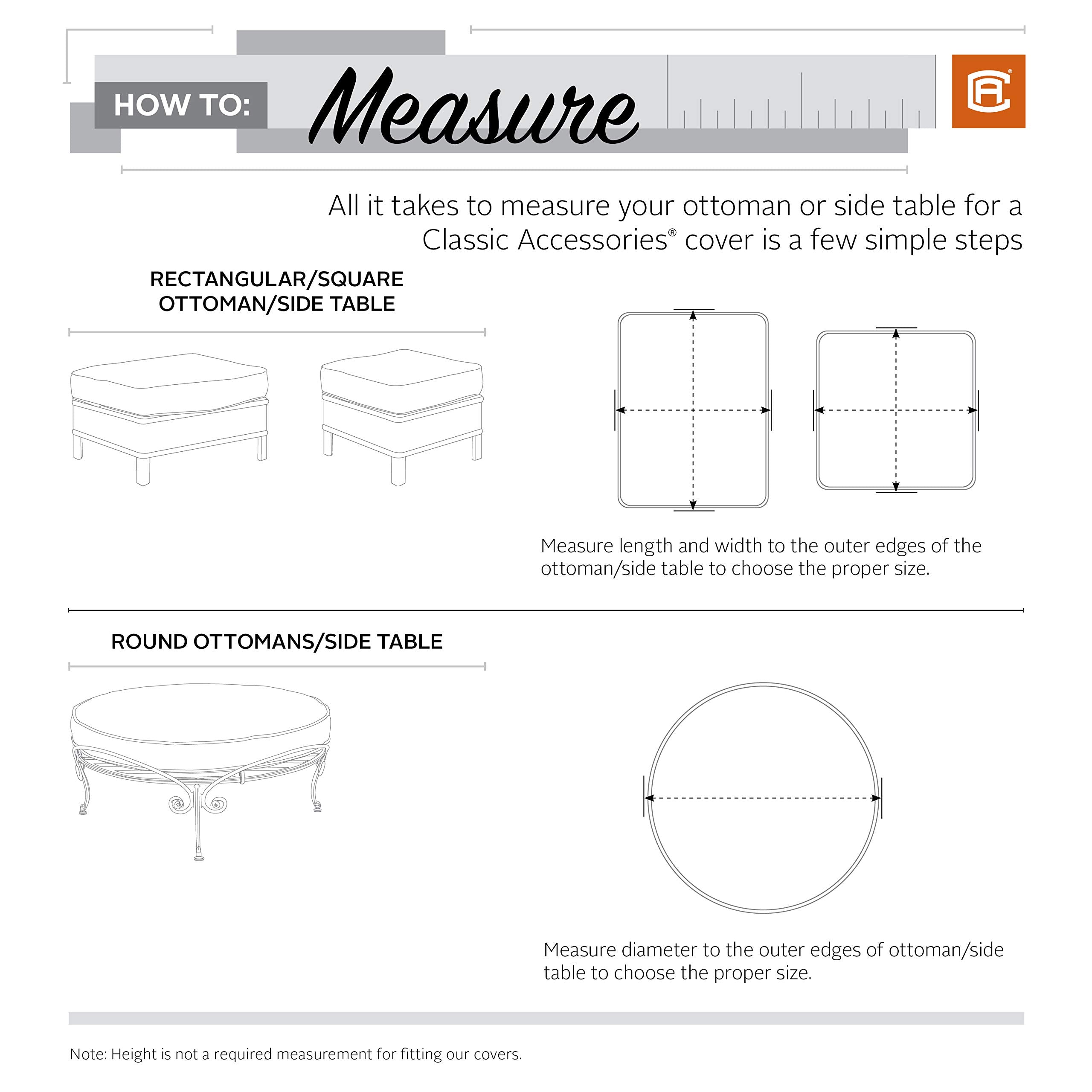 Classic Accessories Terrazzo coffee table cover shields outdoor furniture during storms and sunny days