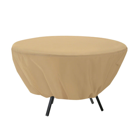 Classic Accessories Terrazzo round table cover protecting a 50-inch table