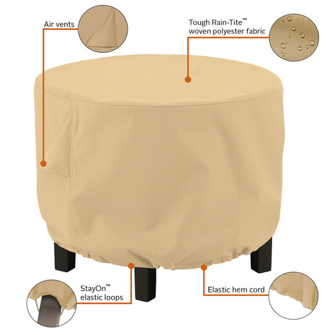 Classic Accessories Terrazzo StayOn elastic loops secure the cover against wind