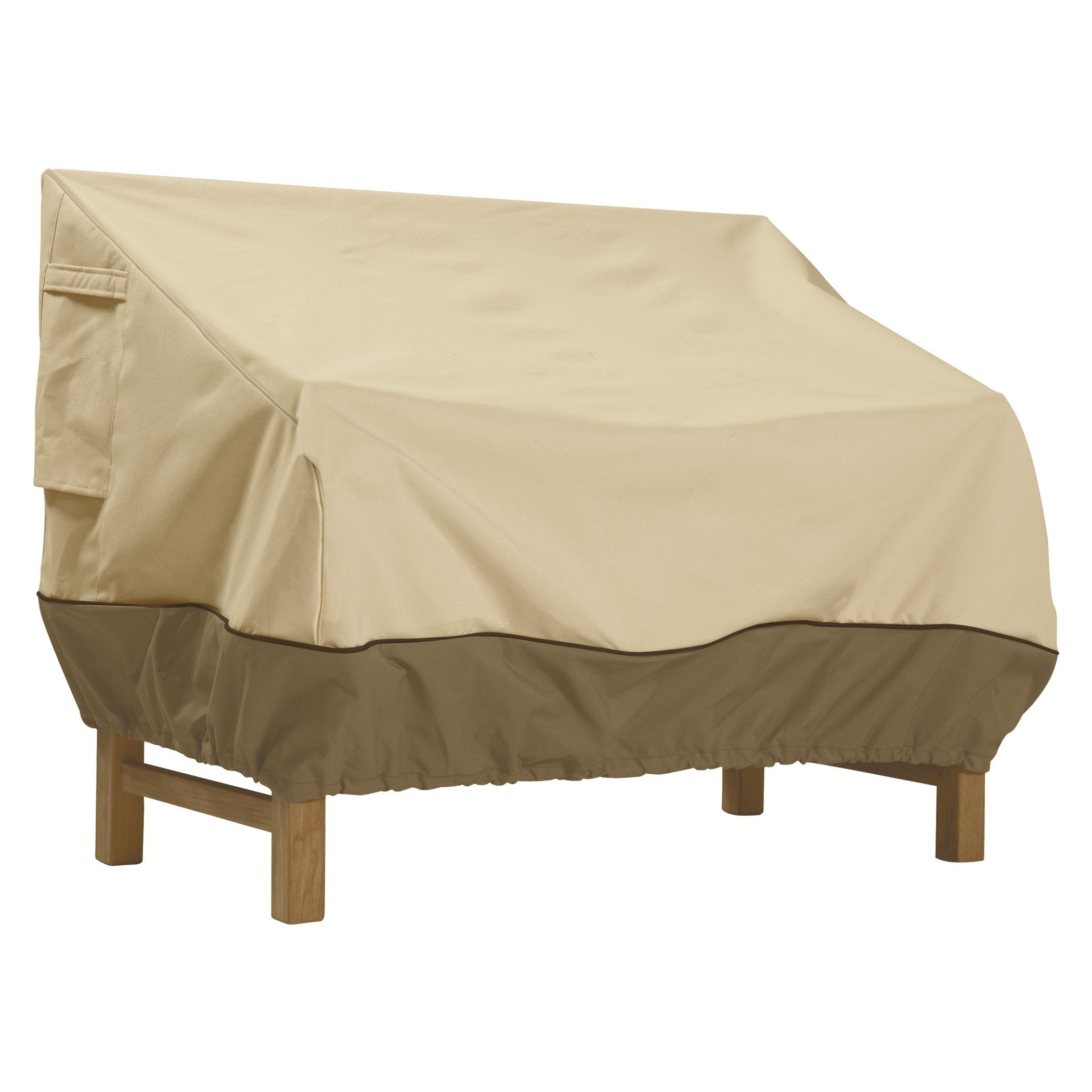 Classic Accessories Veranda 76-Inch Sofa Cover on sofa for all-weather protection