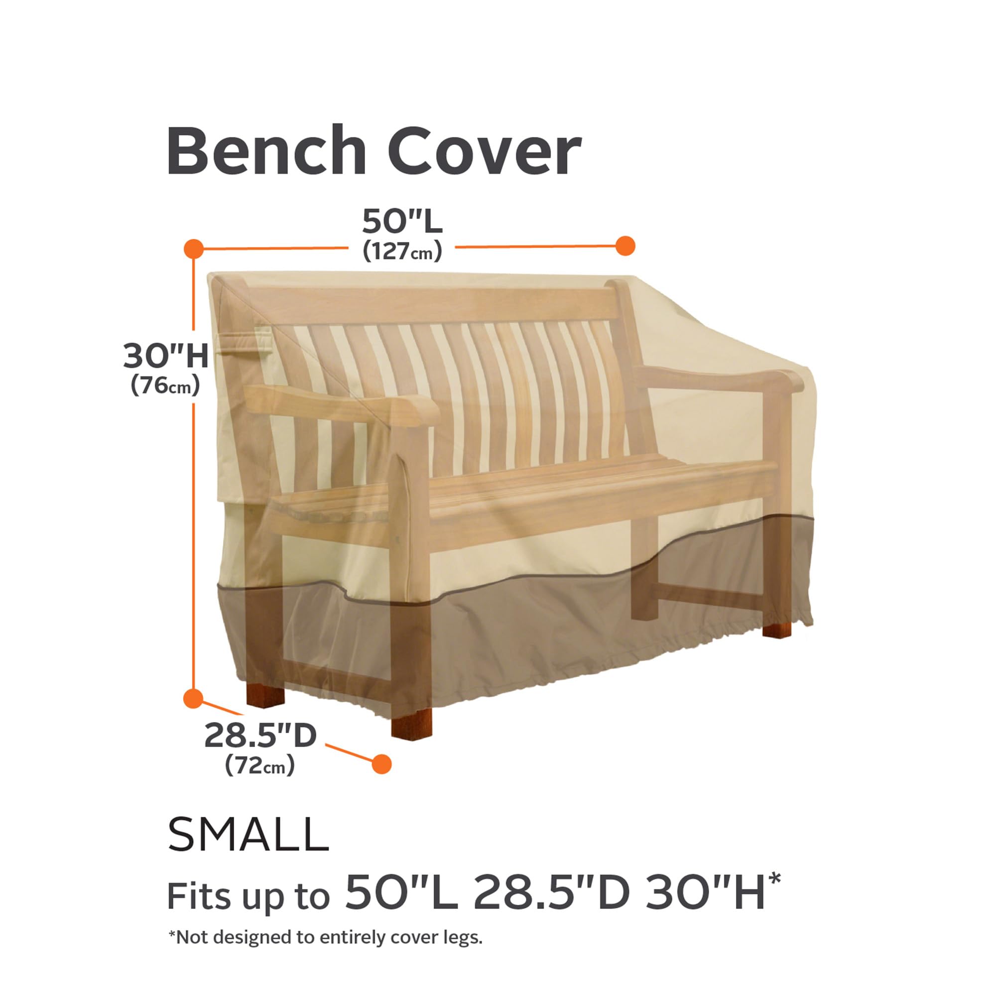 Classic Accessories Veranda bench cover elastic hem cord with toggle in action.