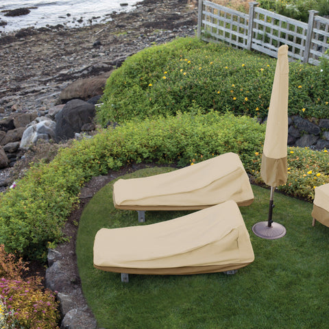 Classic Accessories Veranda click-close straps secure the cover on windy days