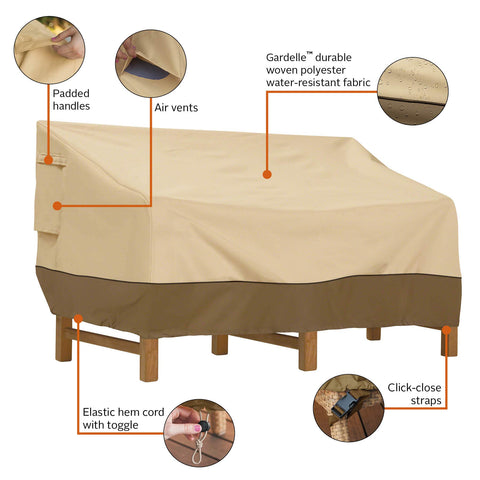 Elastic hem cord on the Veranda cover for a tight, custom-like fit.