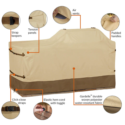 Classic Accessories Veranda elastic hem cord for a tight, custom-like fit.