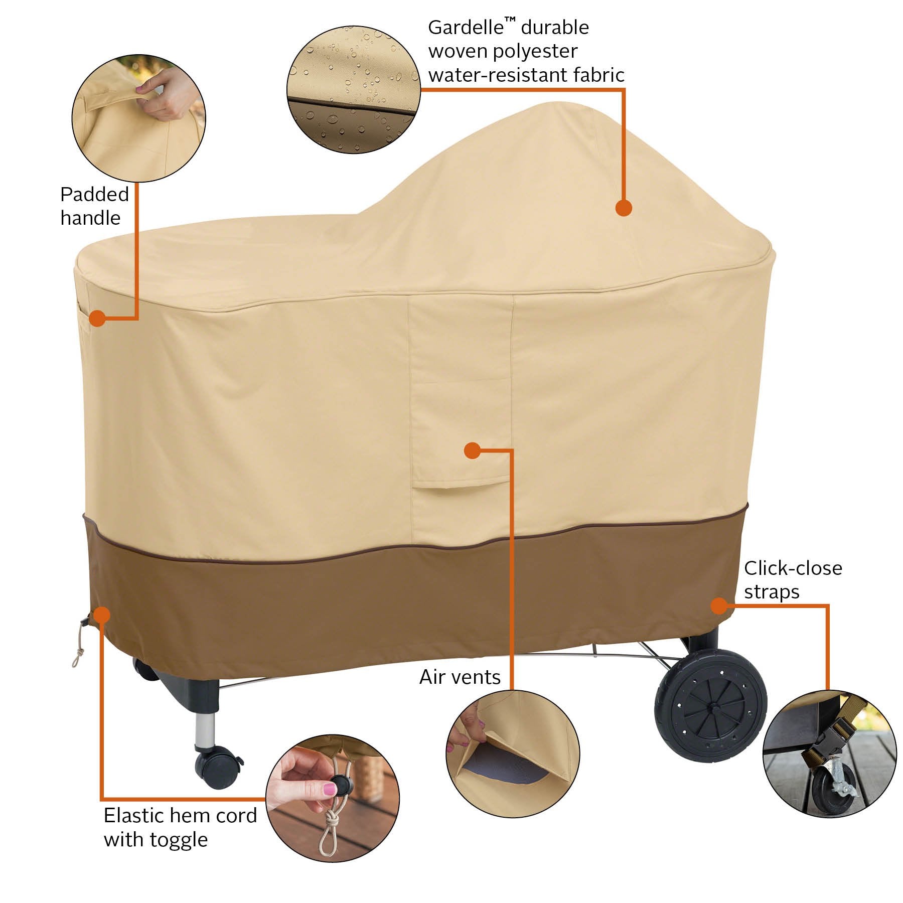 Classic Accessories Veranda elastic hem cord enables a tight, custom-like fit