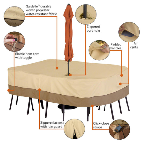 Elastic hem cord delivers a snug, custom-like fit.