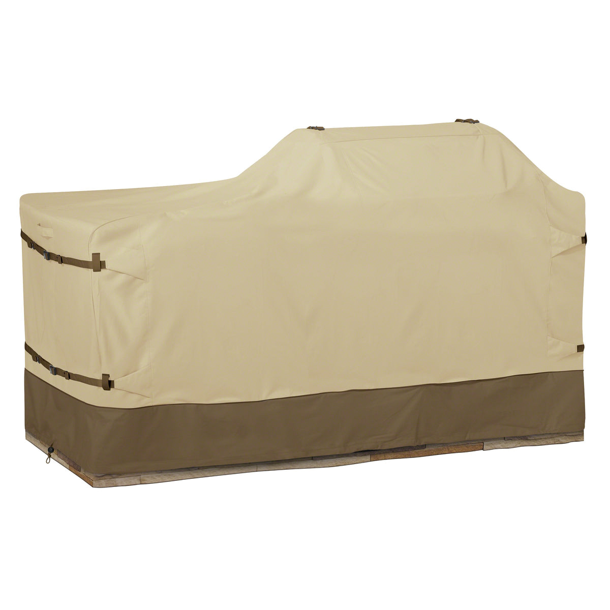 Classic Accessories Veranda fabric-top close-up showing water-repellent coating for rainy days.