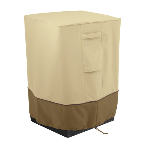 Classic Accessories Veranda fire-column cover protects a 21x21x30 outdoor column from rain and sun.