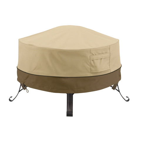 Classic Accessories Veranda fire pit cover fits a 30-inch round pit for weather protection