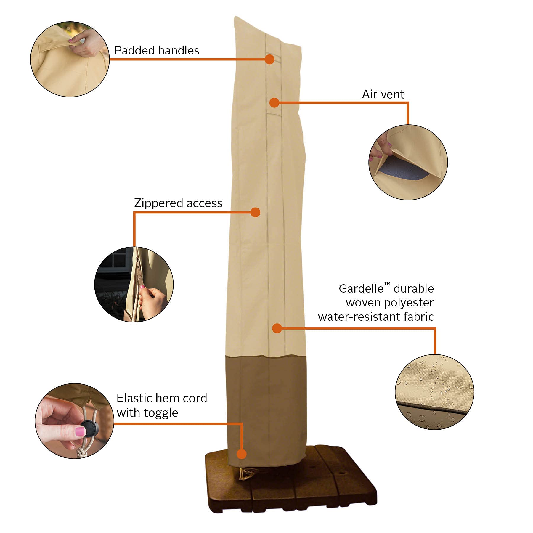 Classic Accessories Veranda padded handles allow easy fitting and removal