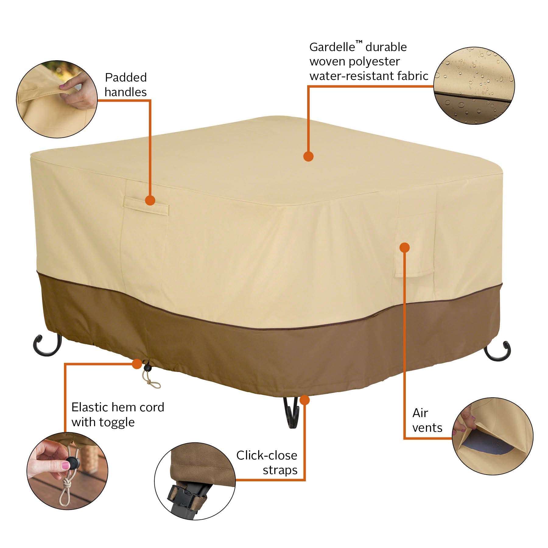 Classic Accessories Veranda padded-handles simplify fitting and removal