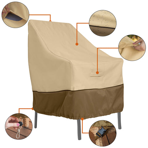Classic Accessories Veranda pebble chair cover close-up of fabric showing premium weave.
