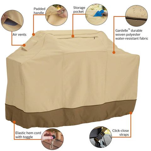 Classic Accessories Veranda wind strap securing cover in action