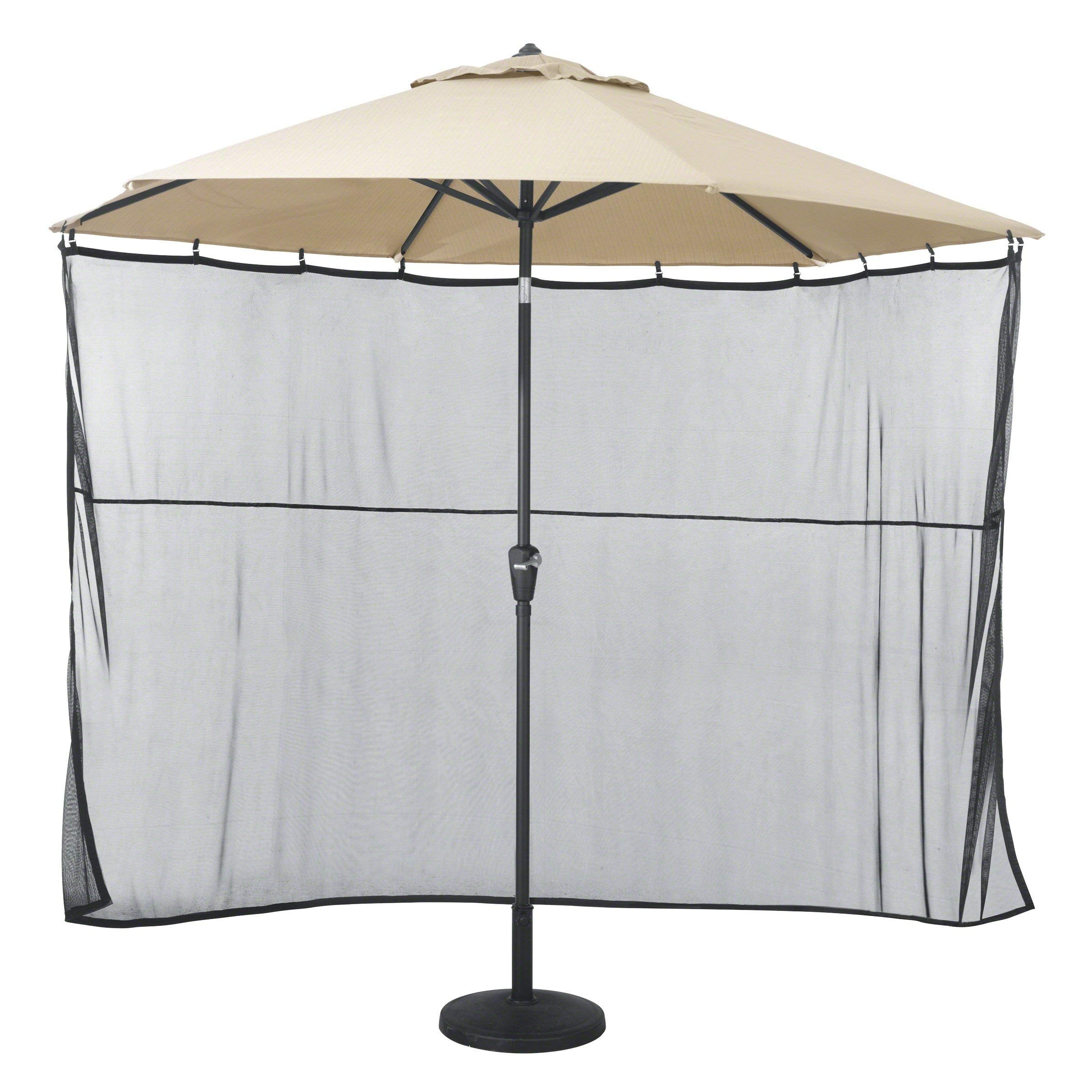 Classic Accessories water-resistant umbrella shade screen on a 68-inch umbrella provides sun protection.