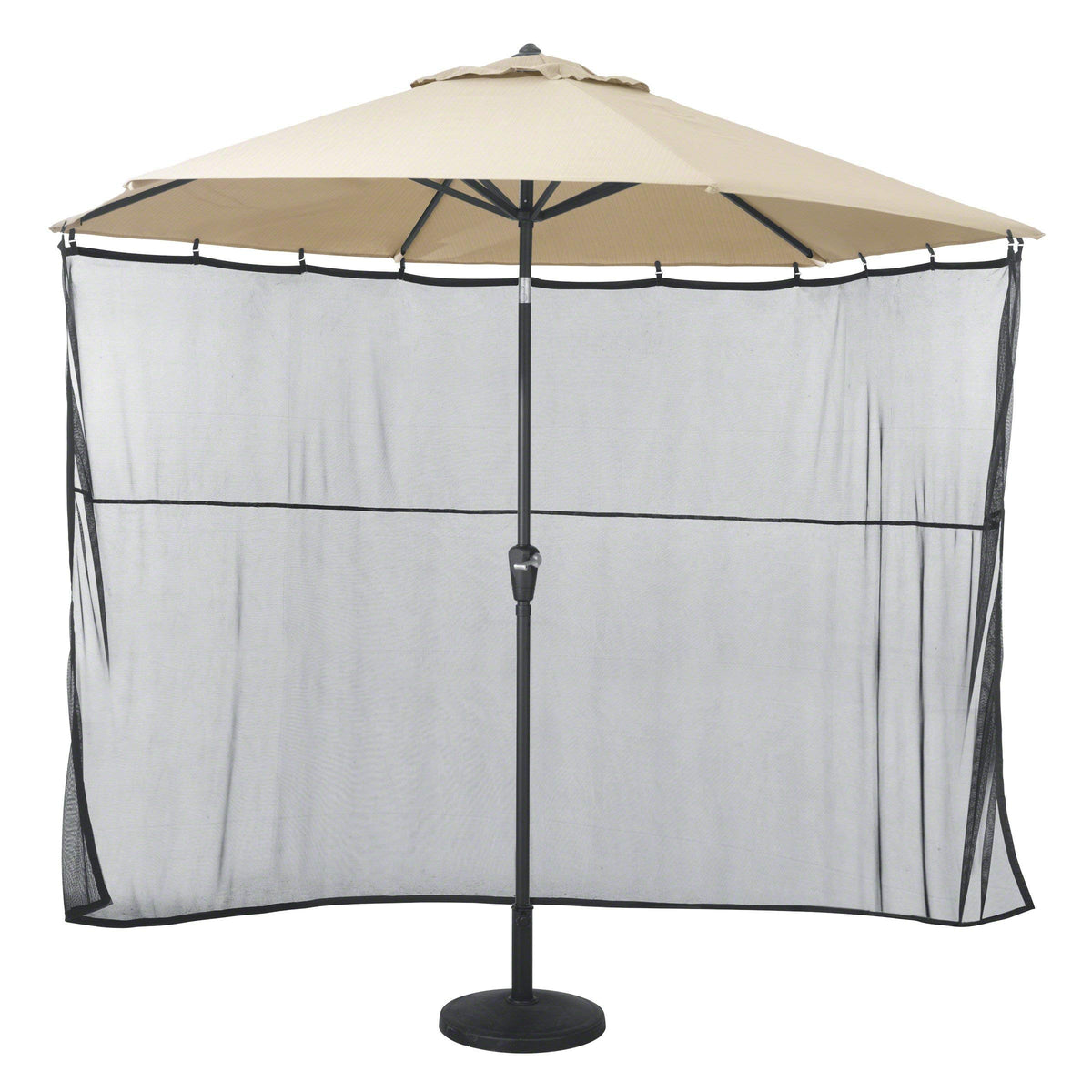 Classic Accessories water-resistant umbrella shade screen on a 68-inch umbrella provides sun protection.