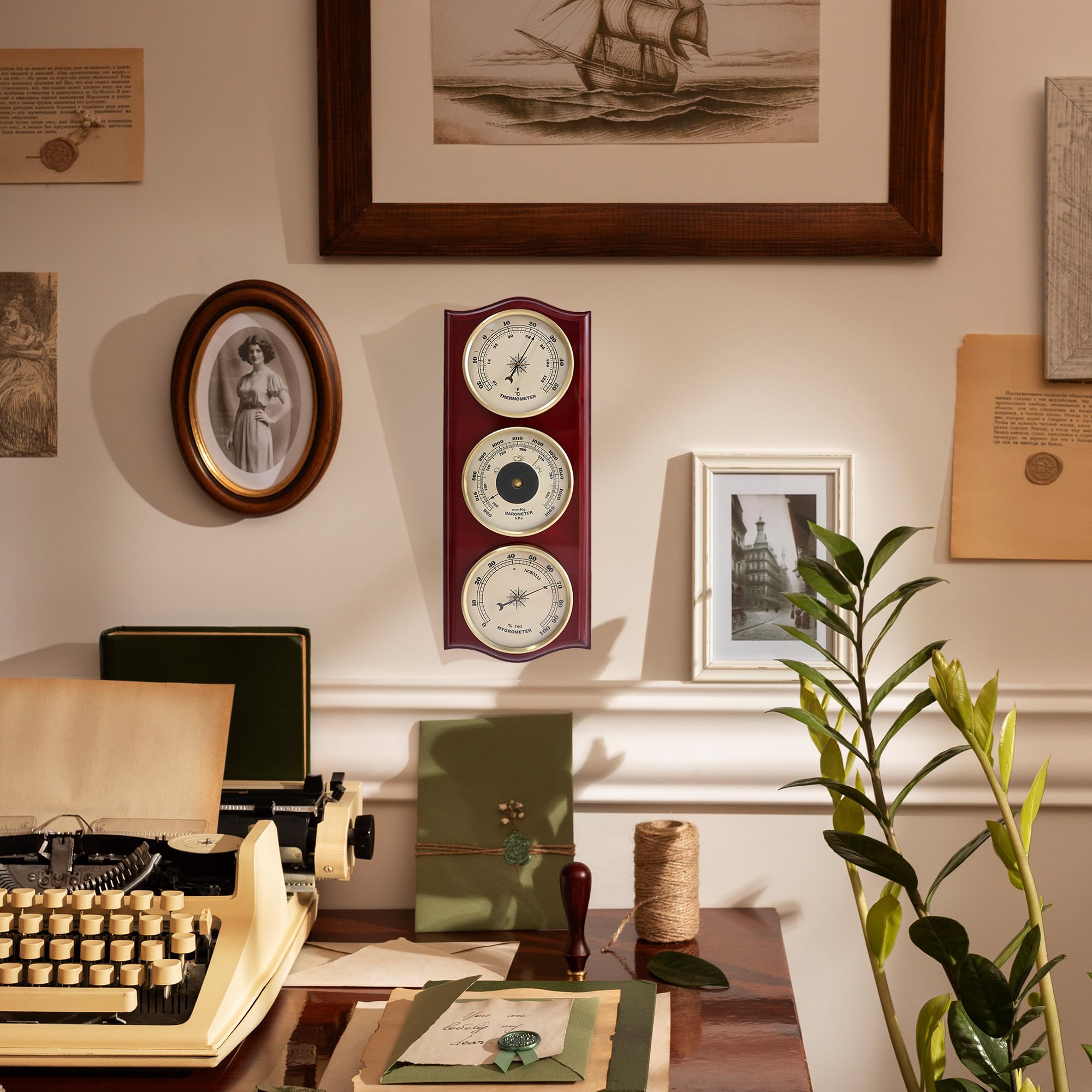 Classic Analog Weather Station sturdy build suitable for offices and studios.