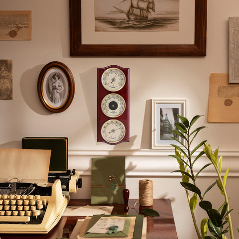 Classic Analog Weather Station sturdy build suitable for offices and studios.
