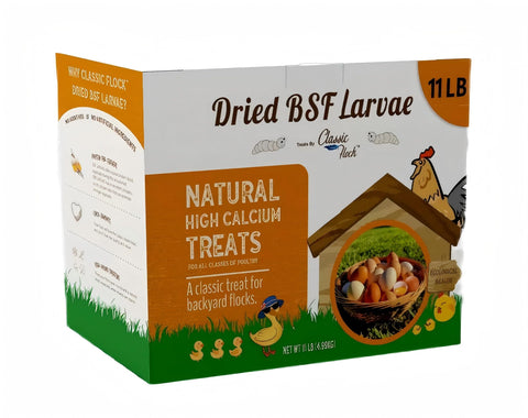 Classic Flock BSFL 11lb bag, ideal protein-rich poultry feed