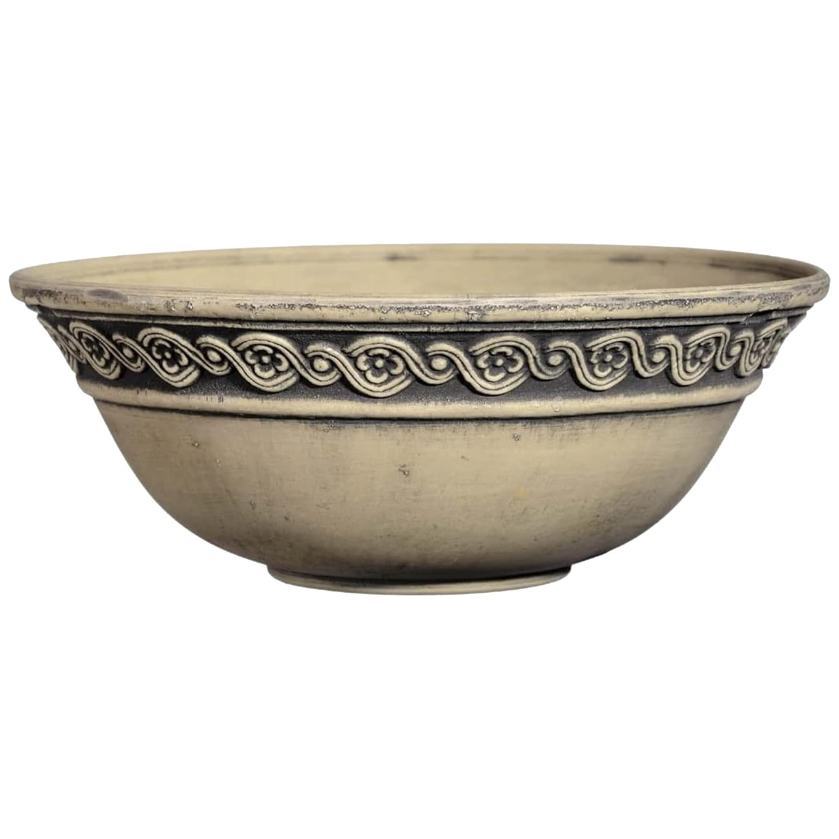 Classic Home & Garden Corinthian shallow planter with drainage for indoor or outdoor use.
