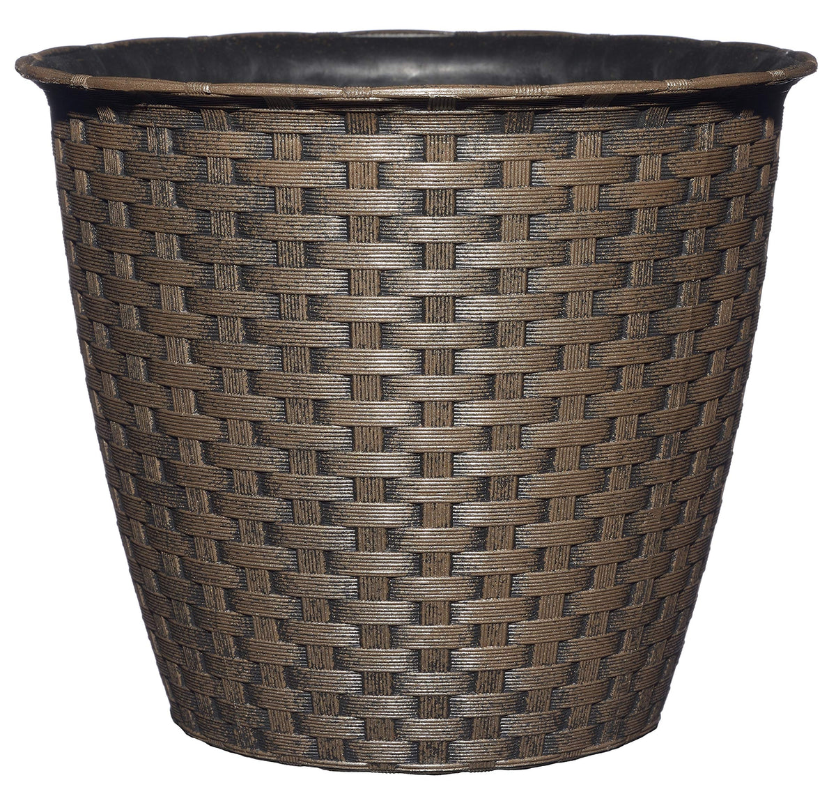 Classic Home & Garden Nantucket 8-inch Russet planter, front view, durable outdoor resin.