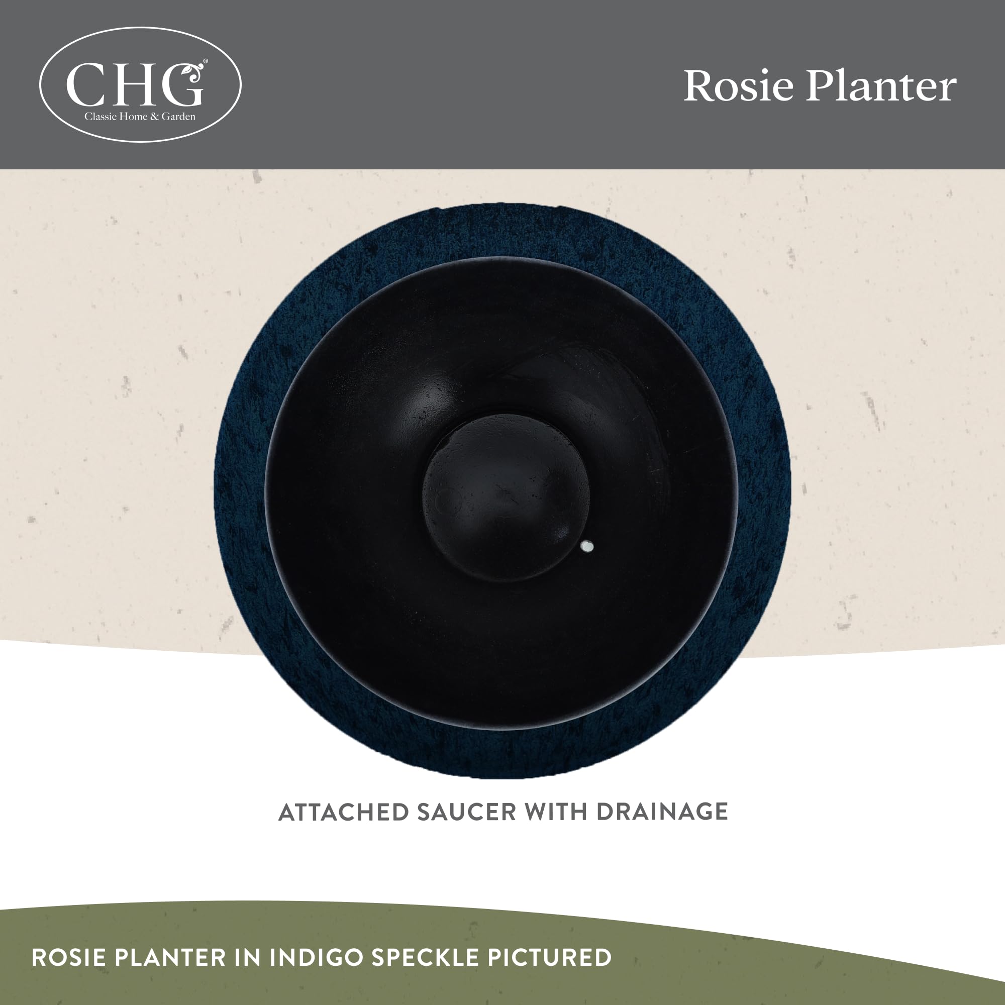 Rosie planter uses UV-resistant resin for outdoor longevity, weather-ready.