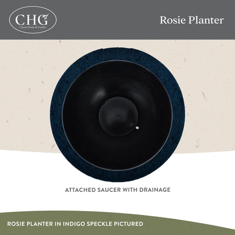 Rosie planter uses UV-resistant resin for outdoor longevity, weather-ready.