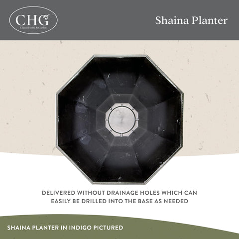 Drainage hole option demonstrates customizable water flow for plants.