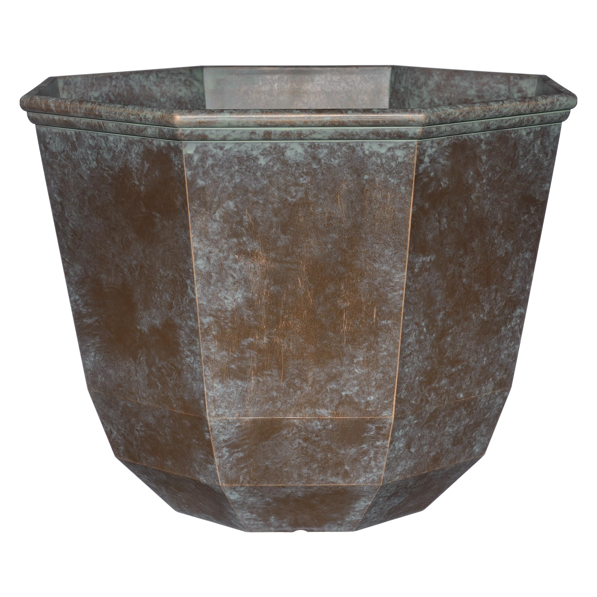 Classic Home and Garden Shaina pot in weathered copper with hand-painted finish.