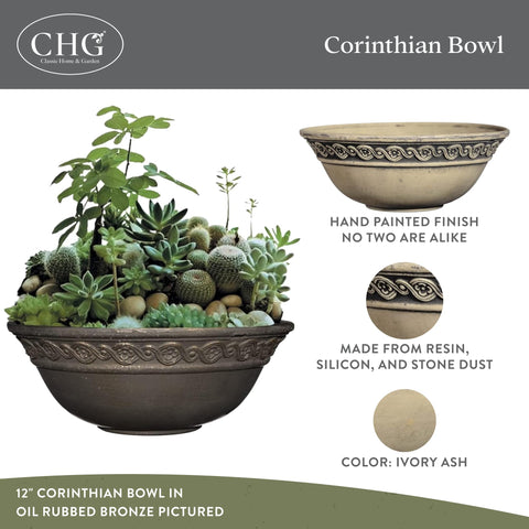 Ivory ash wide plant bowl by Classic Home & Garden for sunlit patios.