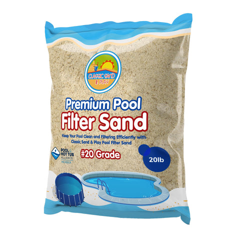 Classic Sand and Play filter sand bag ready for 20 lb use improves pool filtration
