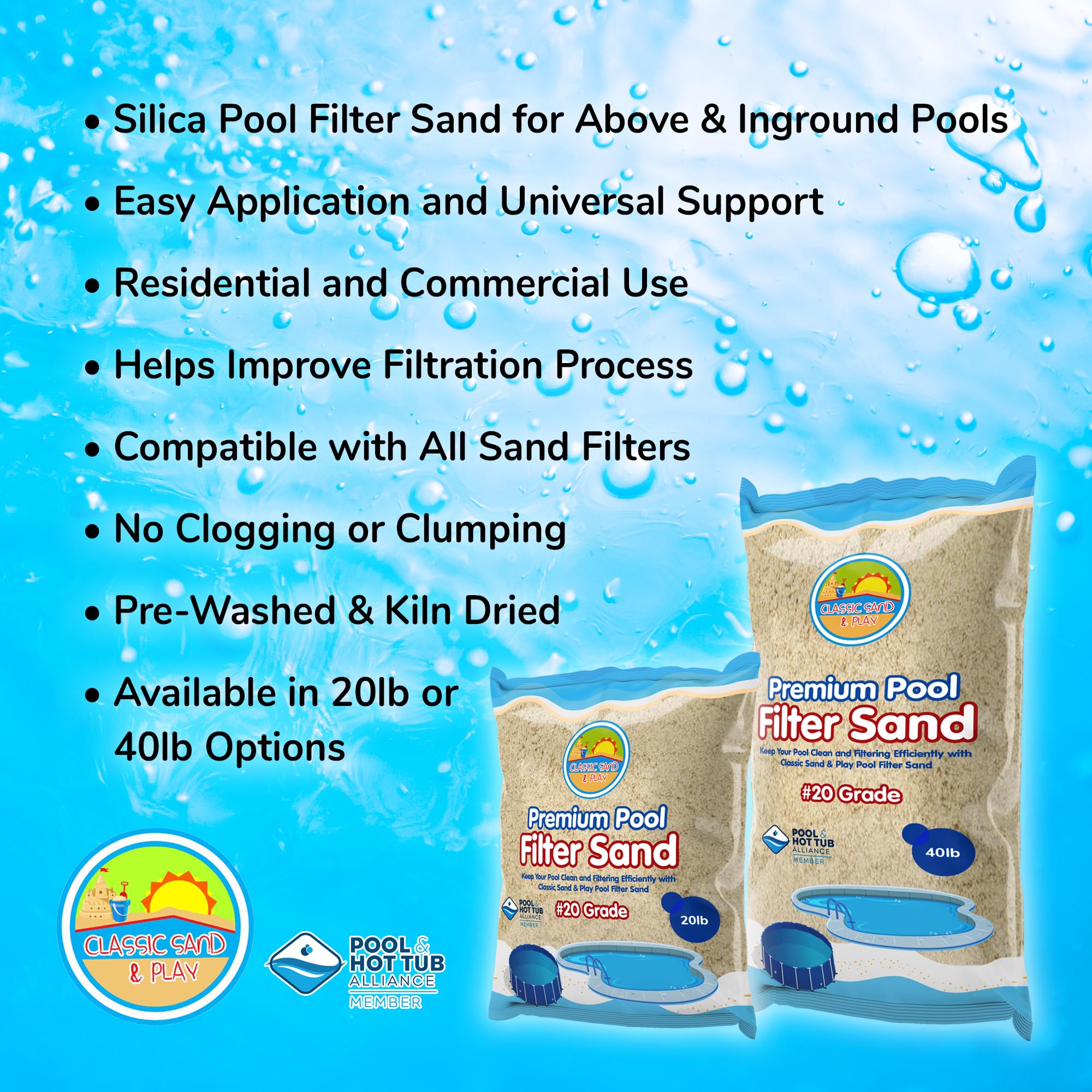 Potential filter lifespan boost with Classic Sand and Play sand