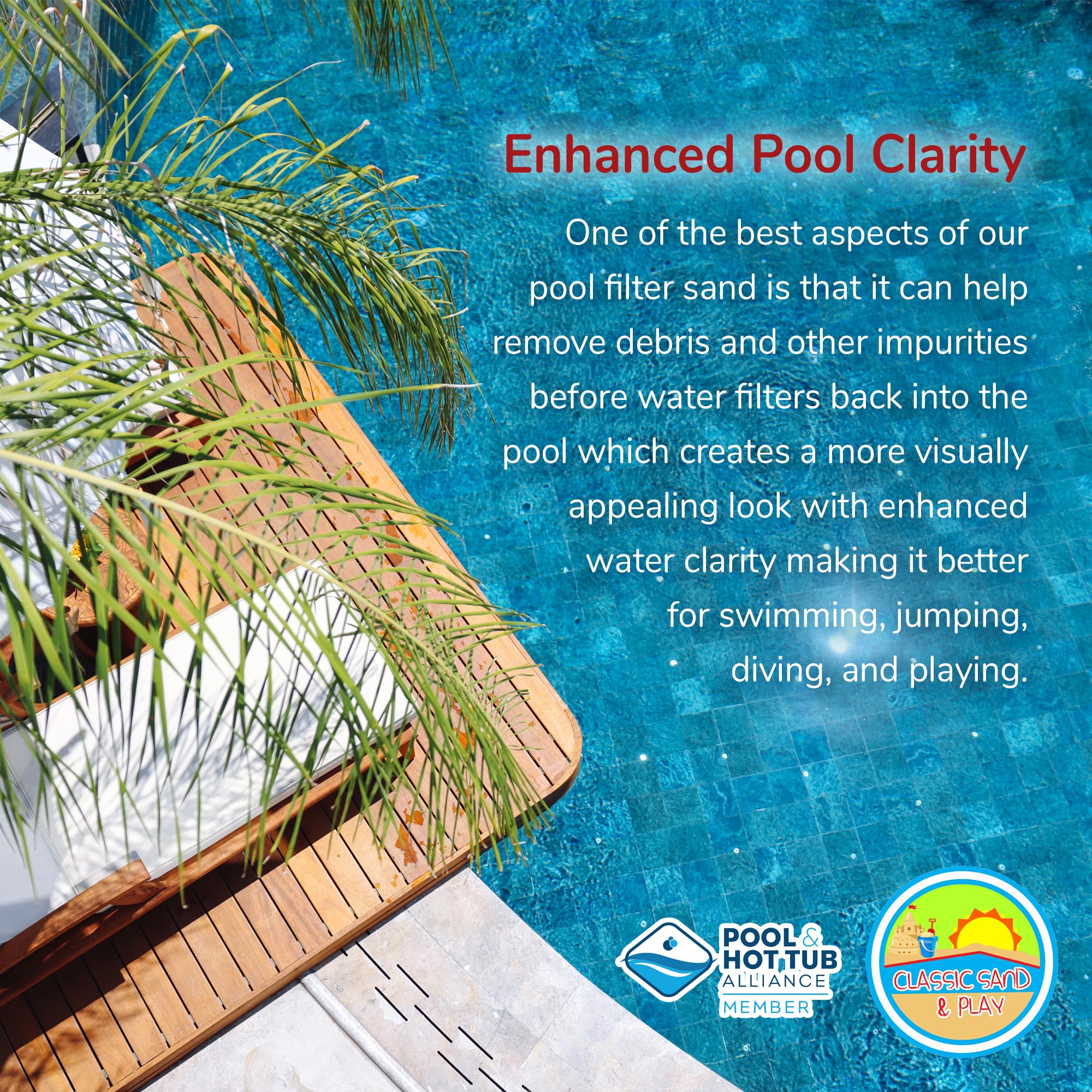 No clogging Classic Sand and Play filter sand for smooth filtration