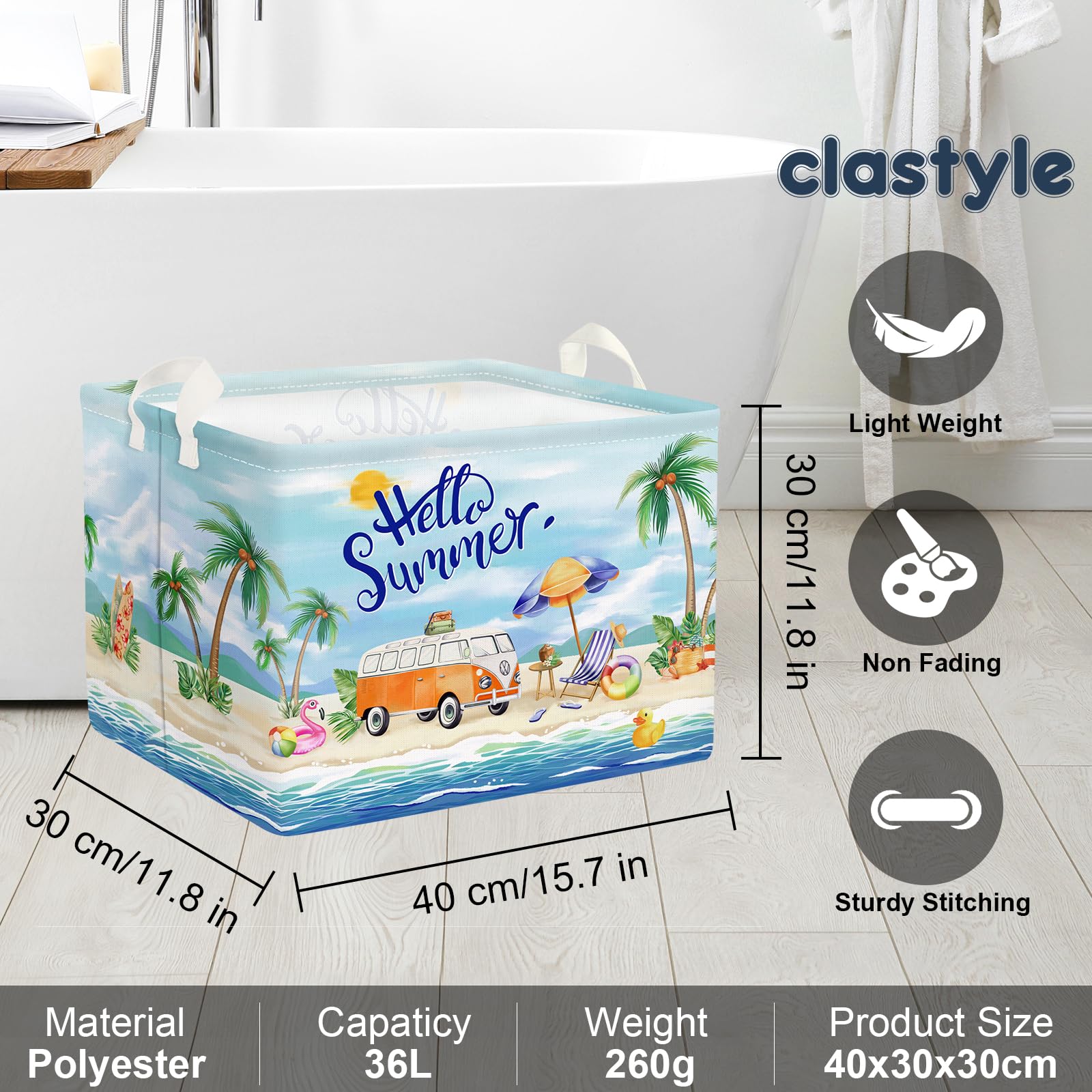 Clastyle bathroom and bedroom storage basket for tidy, clutter-free spaces.