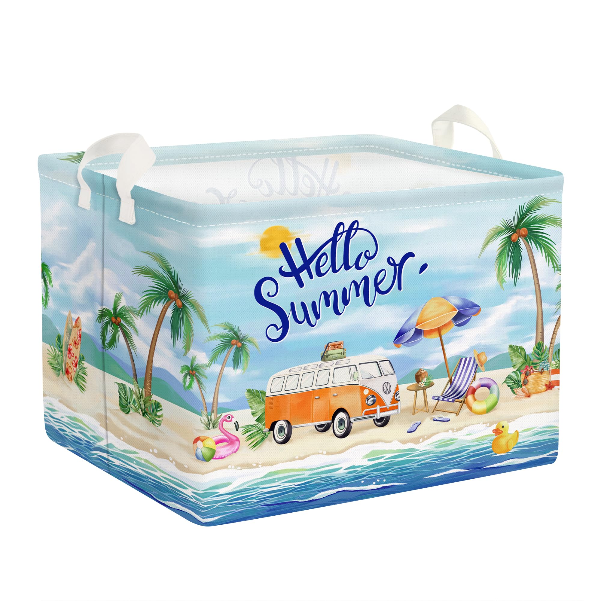 Clastyle blue beach picnic basket keeps essentials organized for sunny shore trips.