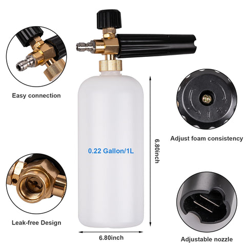 Clatoon locking safety handle for better control during washing jobs.