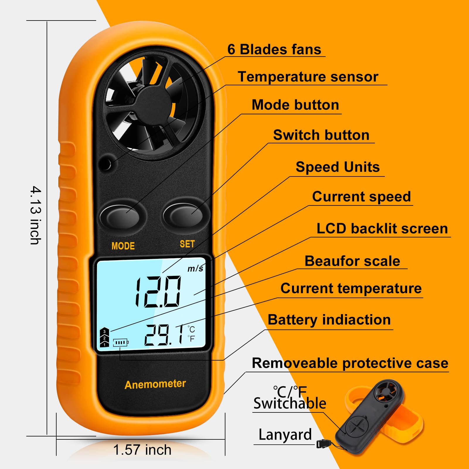Clatoon wind temperature measurement feature supports planning for weather-sensitive activities.