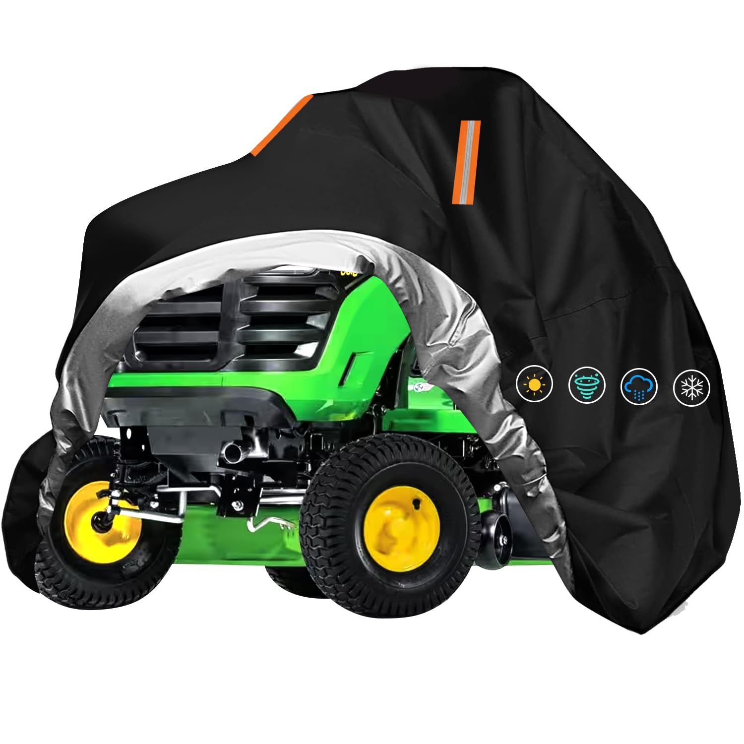 ClawsCover riding lawn mower cover with 72x54x46 inches protects your mower from rain and dust.