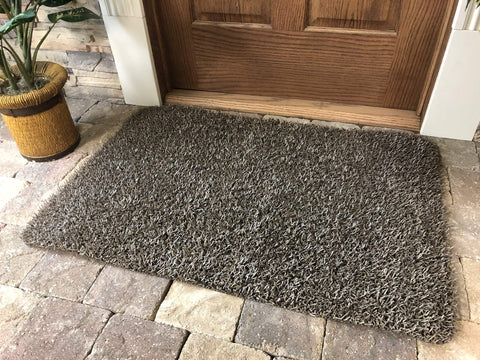 Clean Machine desert taupe doormat easy-clean surface, shake or hose down after use