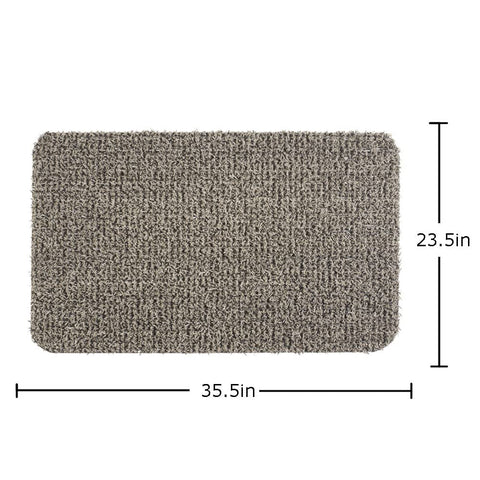 Clean Machine desert taupe doormat outdoor installation, weather-ready for mud, sand, and snow