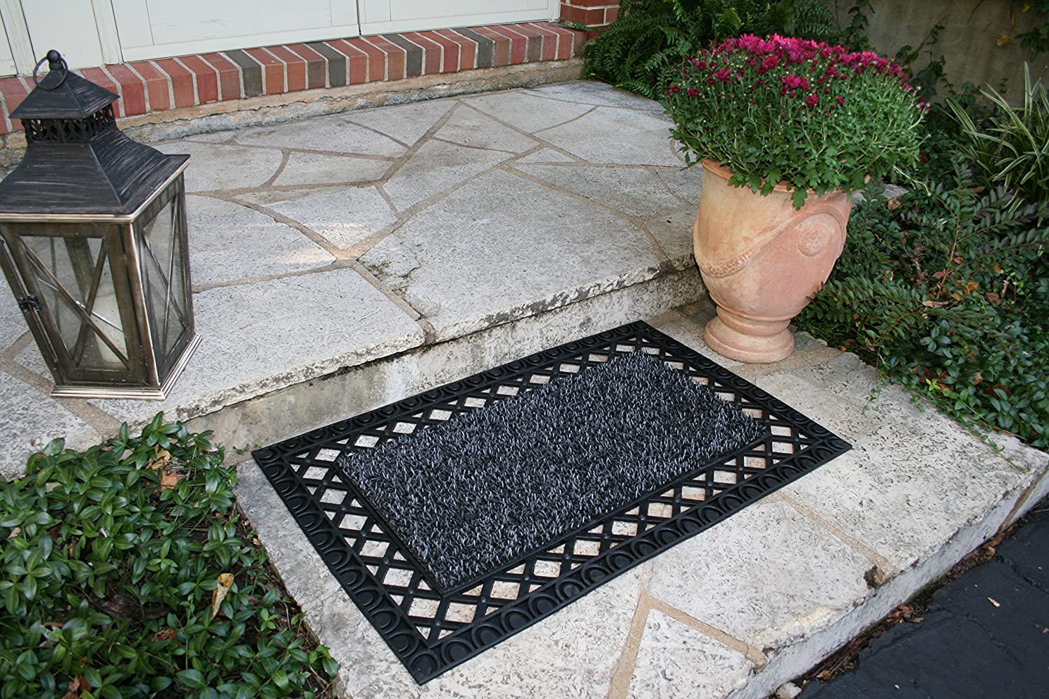 Clean Machine Dirt Trapper 22x35 Doormat in Flint Gray traps debris.