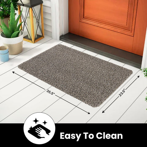 Clean Machine earth taupe color mats at entrance for natural style.