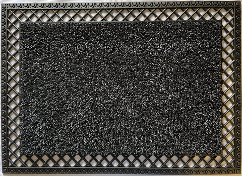 Clean Machine French Quarter Astro Turf Doormat traps dirt at the doorway.