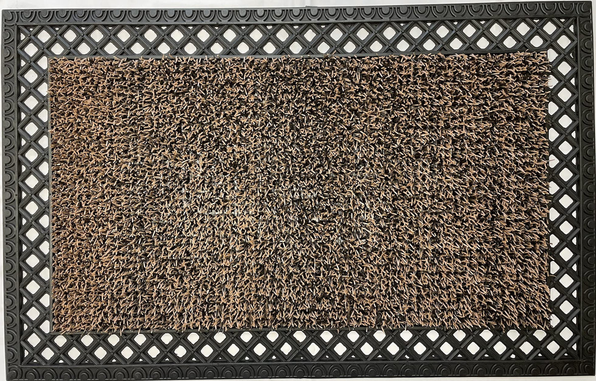 Clean Machine front view shows the AstroTurf dirt trapper doormat guarding the threshold.