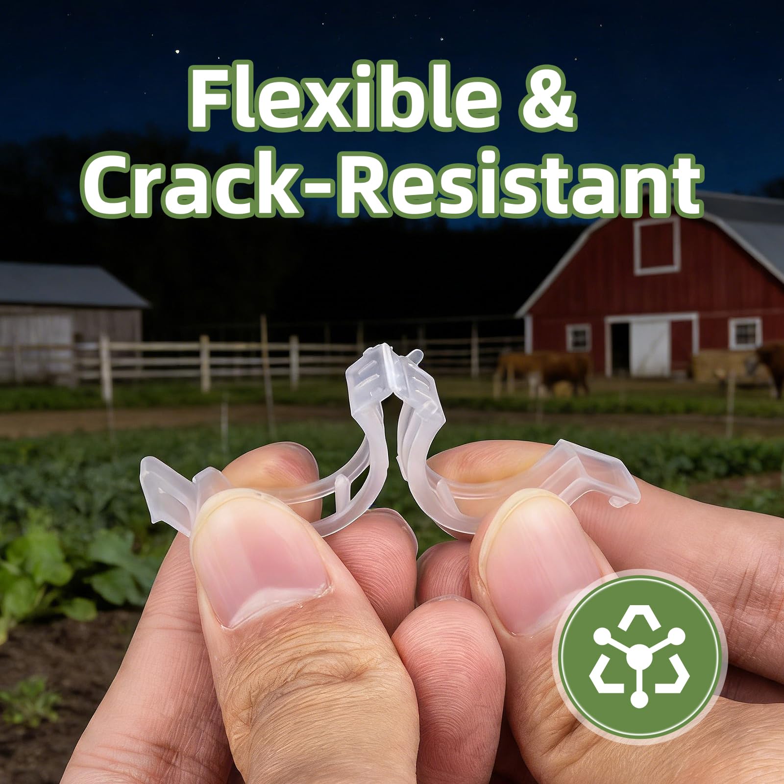 CLEANGOR weather-resistant plastic clips endure sun and seasonality.