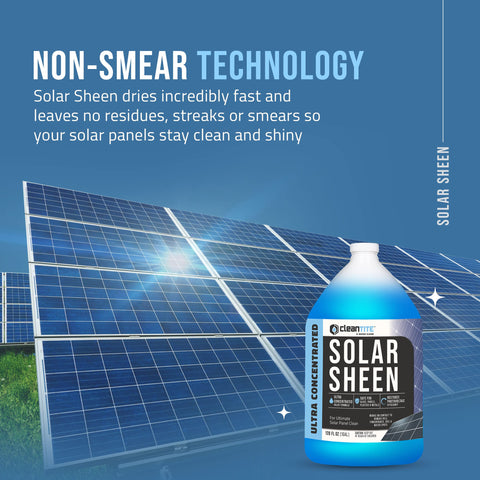CLEANTITE Solar Panel Cleaner on glass/plastic/metal surfaces.