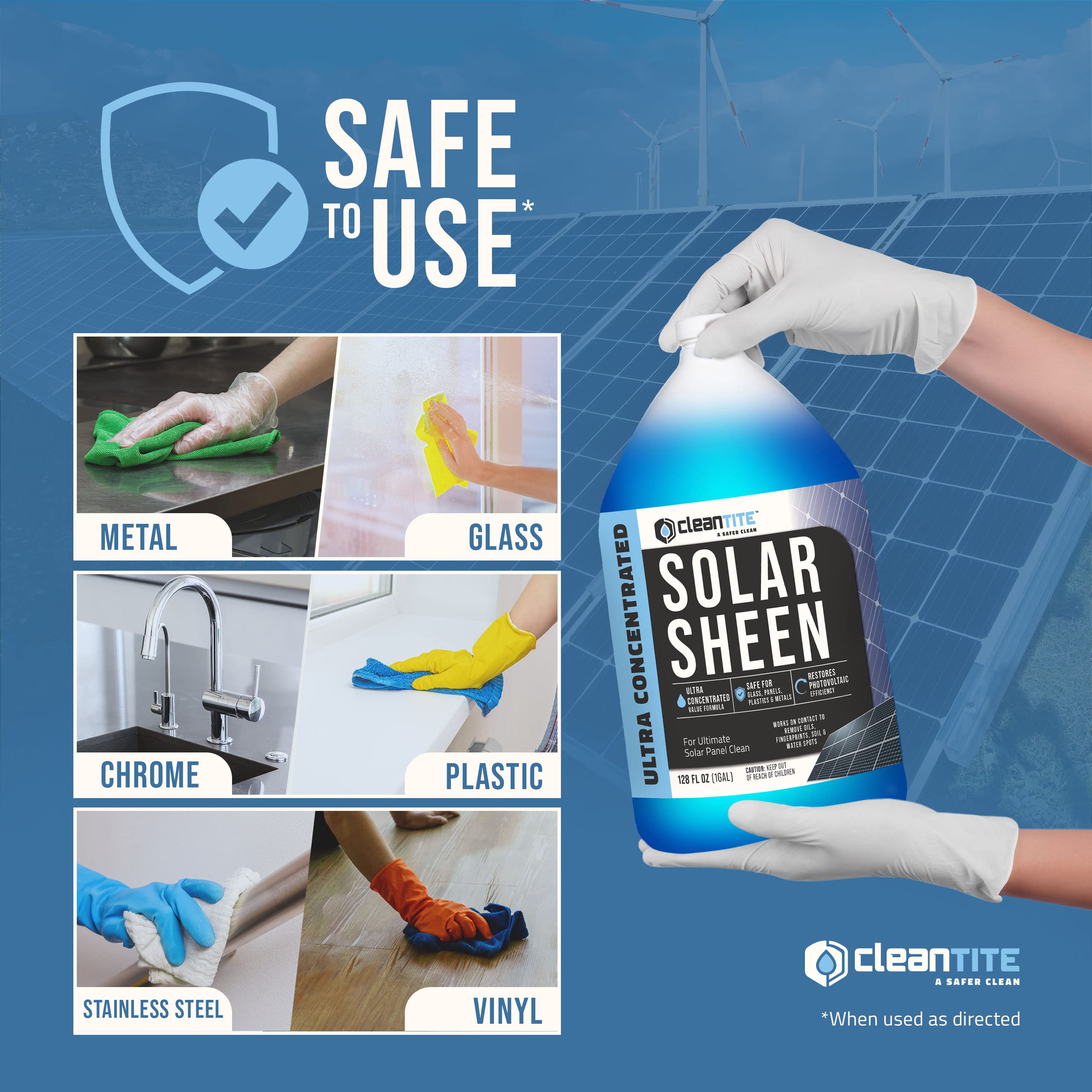 CLEANTITE Solar Panel Cleaner Made in USA with family-owned support.