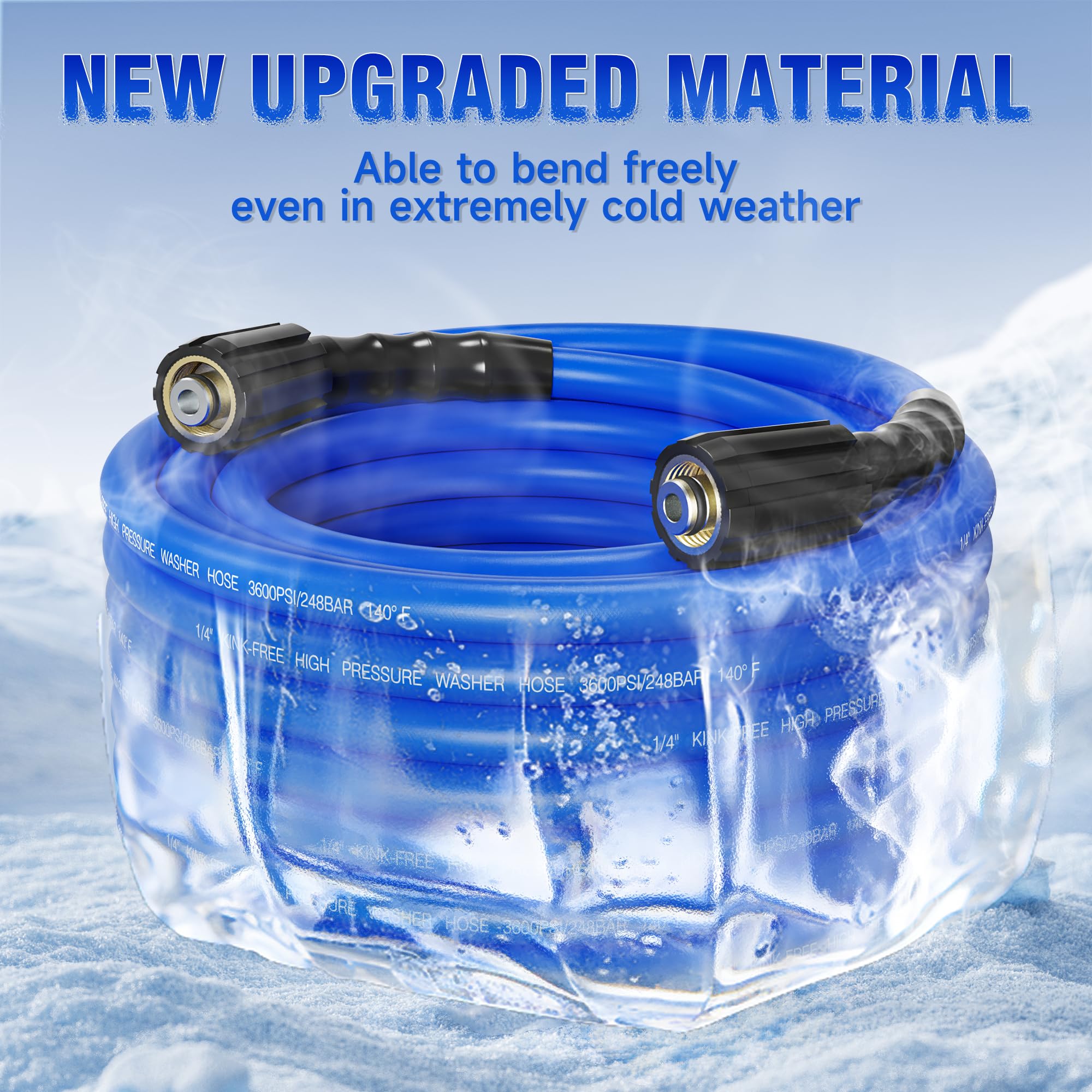 Lightweight storage strap and handle simplify transport with ClearRush hose